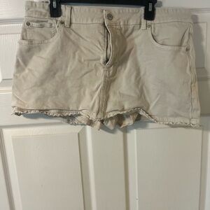 American Eagle Outfitters Cream Jean Shorts